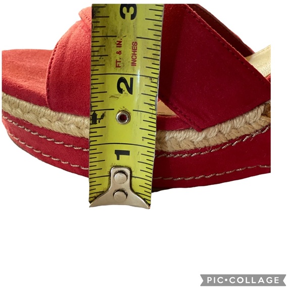 Studio Paolo Red Slingback Sandal Wedges - Picture 8 of 9
